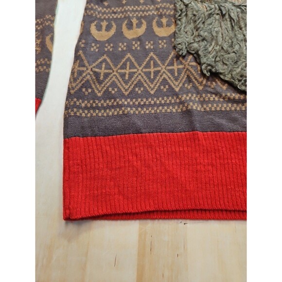 Star Wars Chewbacca Furry Face Santa Hat Adult Small Ugly Christmas Sweater - Picture 15 of 16